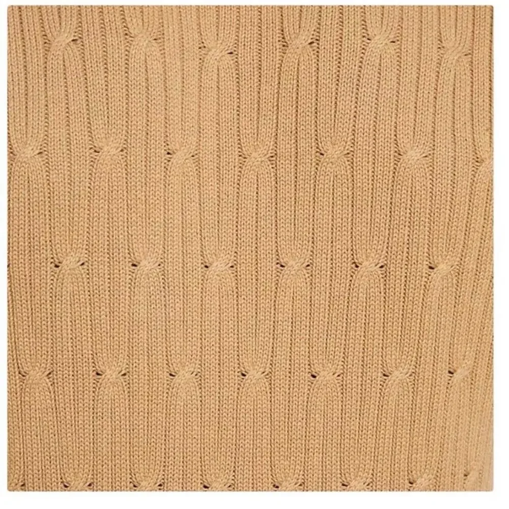 Express‎ Men's Braided Cable Knit Sweater Long Sleeves Crew Neck Pecan Color, L